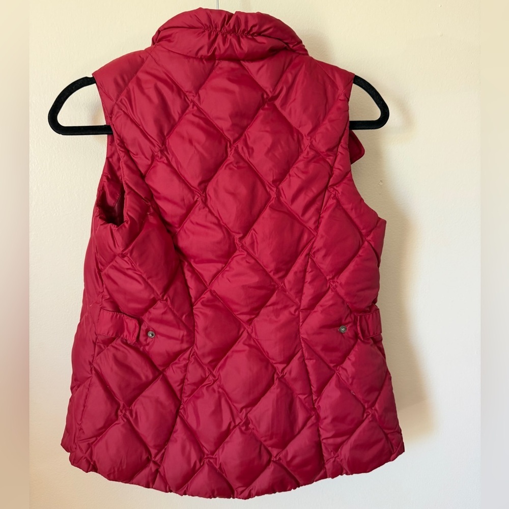 Vintage Eddie Bauer Goose Down puffer vest cherry red quilted with pockets sz-XS - Picture 3 of 5